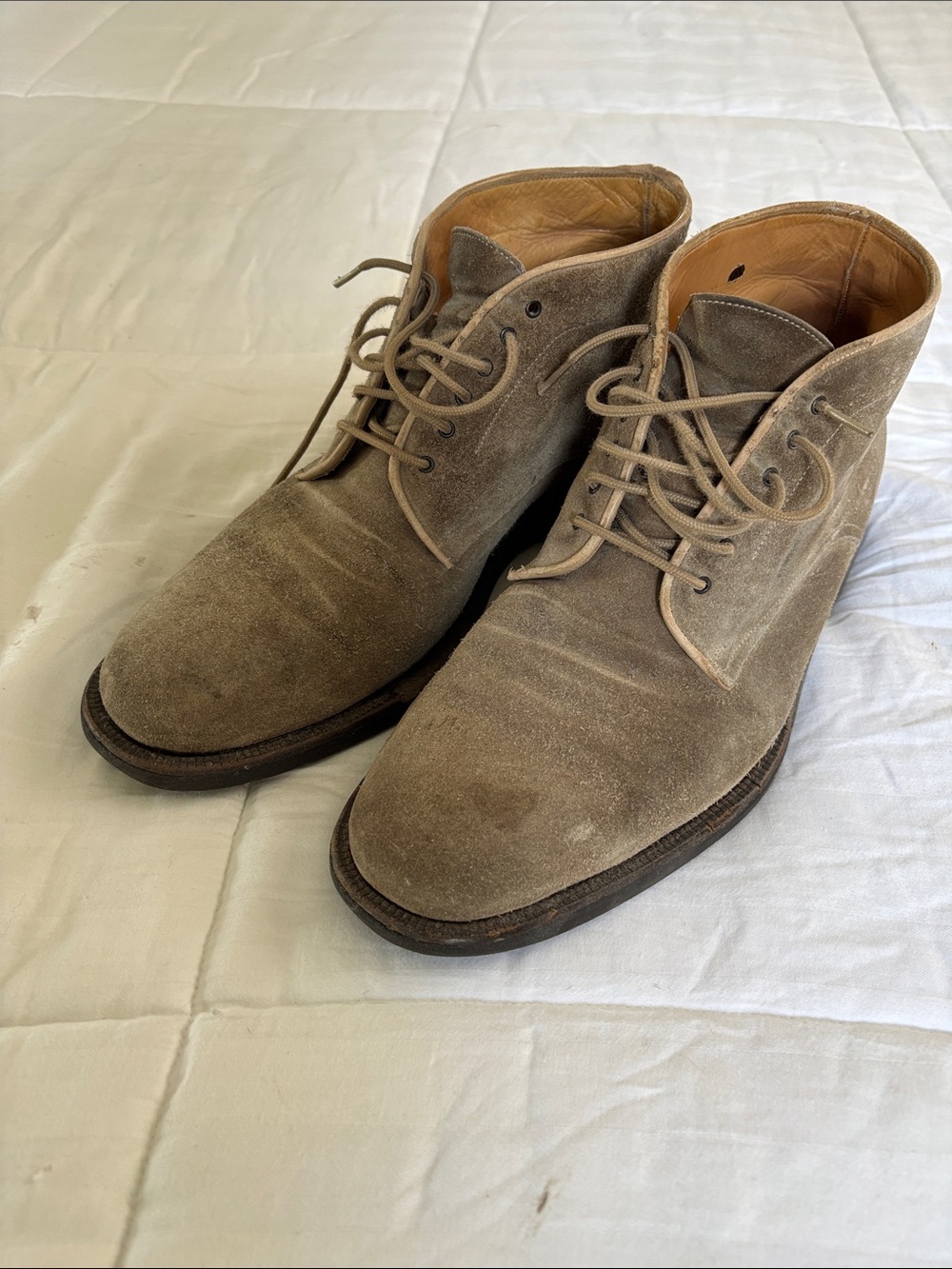 Bruno Magli Men’s Beige Suede Desert Chukka Boots Size 10.5 Made in Italy